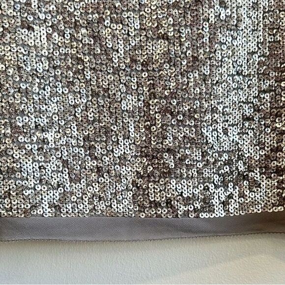 Talbots Silver Grey Sequin Sleeveless Shell Tank Top Blouse Plus Size 16 V Neck - Picture 11 of 12